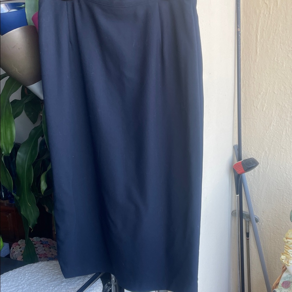 Vintage Laura Ashley Elegant Navy Pencil Skirt